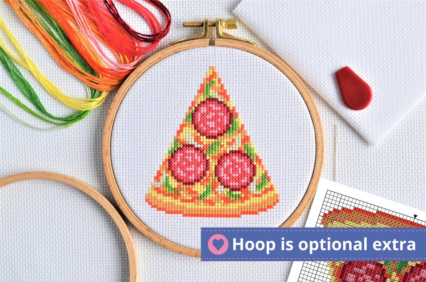 Mini Pizza Slice Cross Stitch Kit