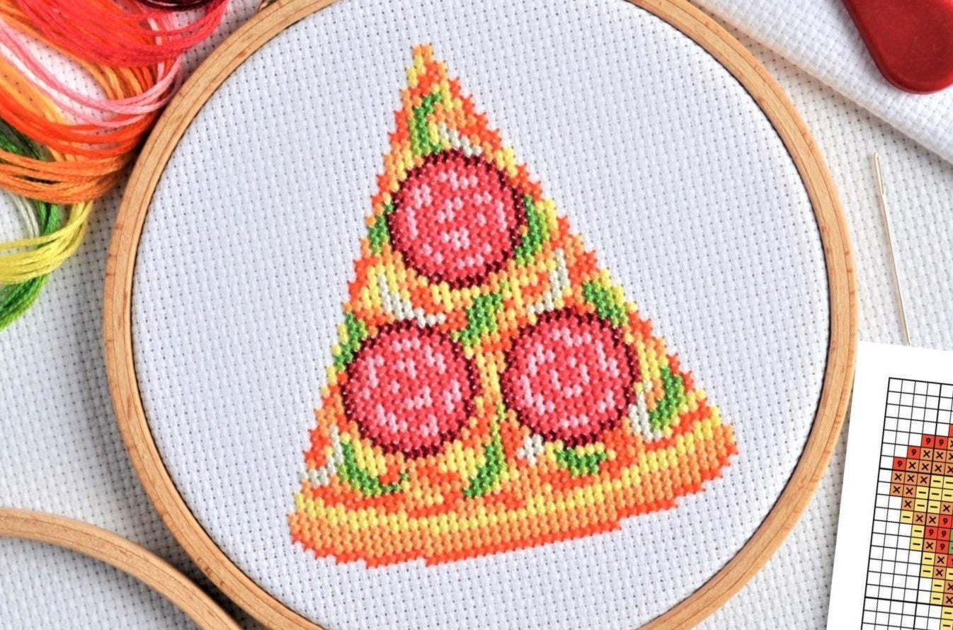 Mini Pizza Slice Cross Stitch Kit