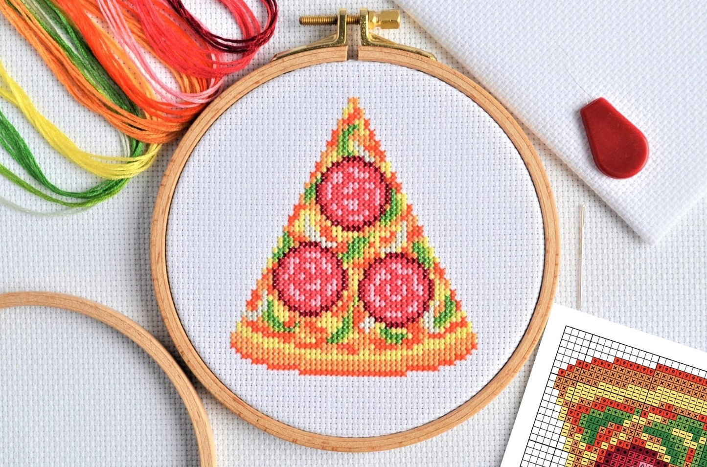 Mini Pizza Slice Cross Stitch Kit