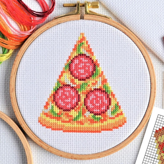 Mini Pizza Slice Cross Stitch Kit