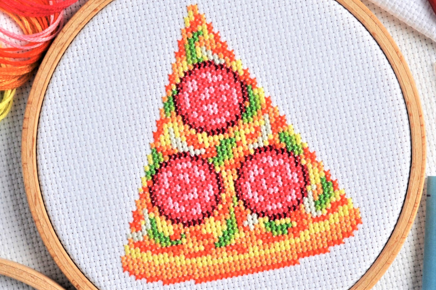 Cross Stitch Kit for Beginners ~ Pizza