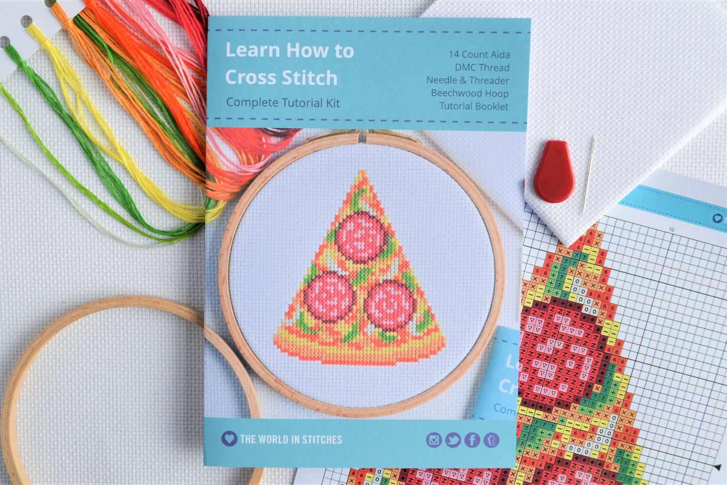 Cross Stitch Kit for Beginners ~ Pizza