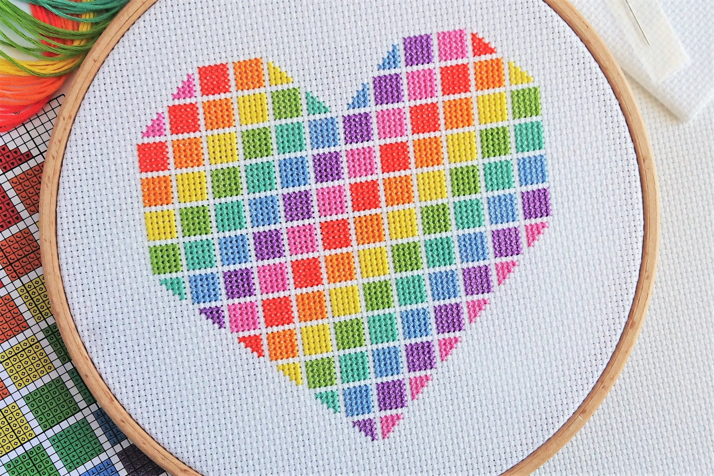 PDF Pattern for Rainbow Heart