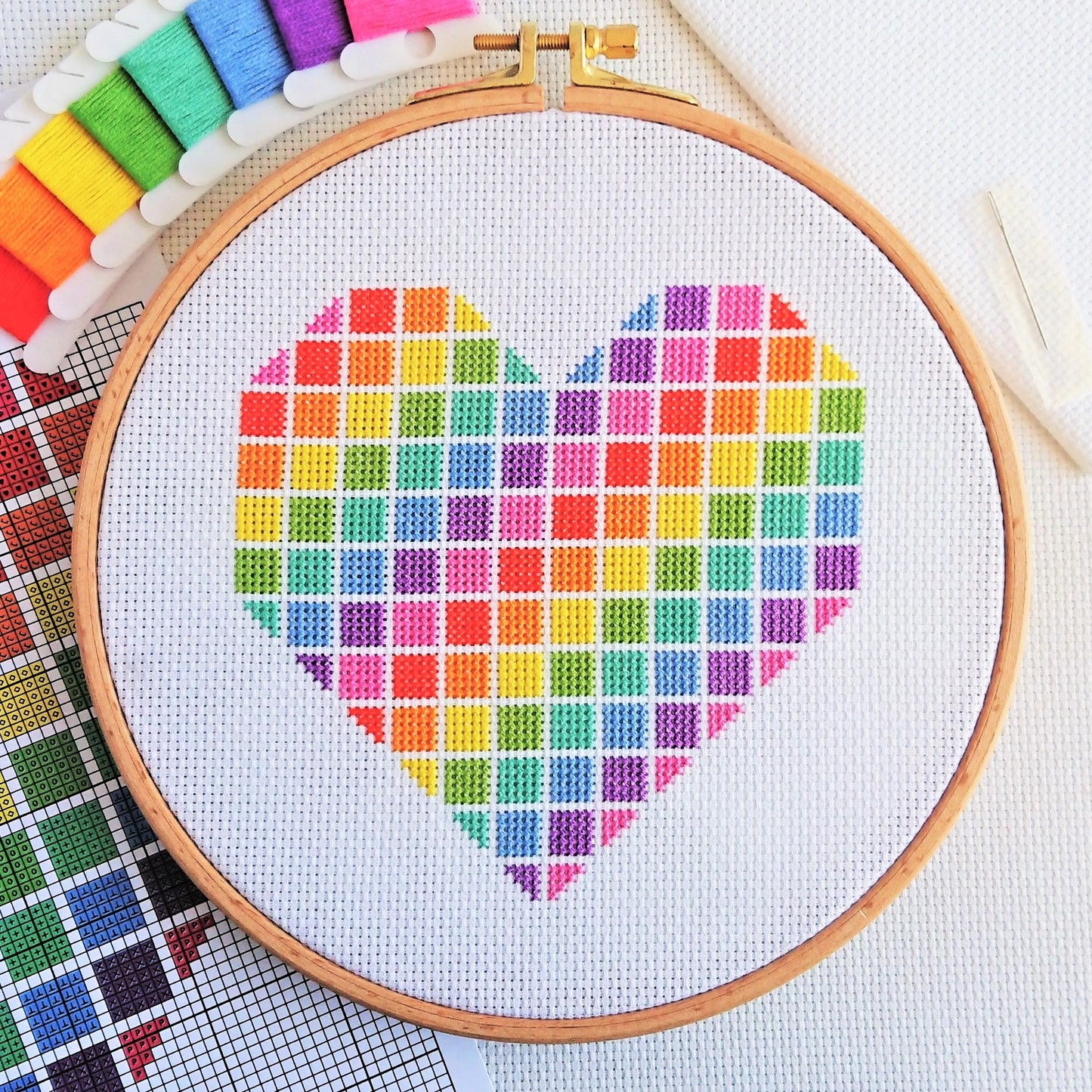 PDF Pattern for Rainbow Heart