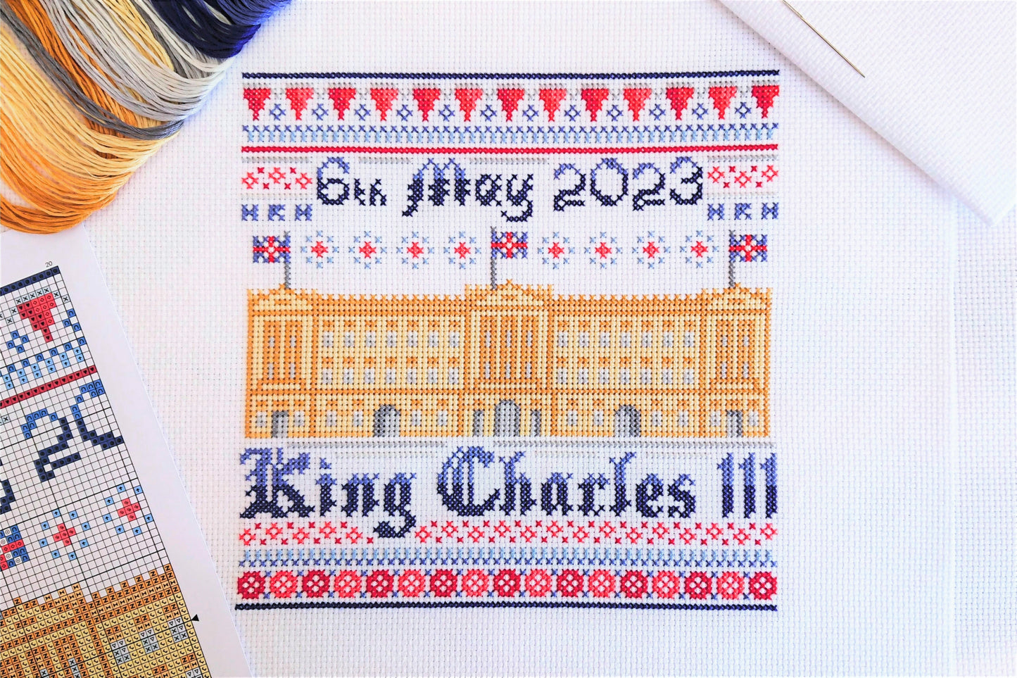 King Charles III Coronation Sampler Cross Stitch Kit