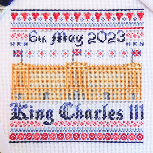 King Charles III Coronation Sampler Cross Stitch Kit