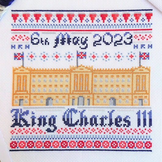 PDF Pattern for King Charles III Coronation Sampler