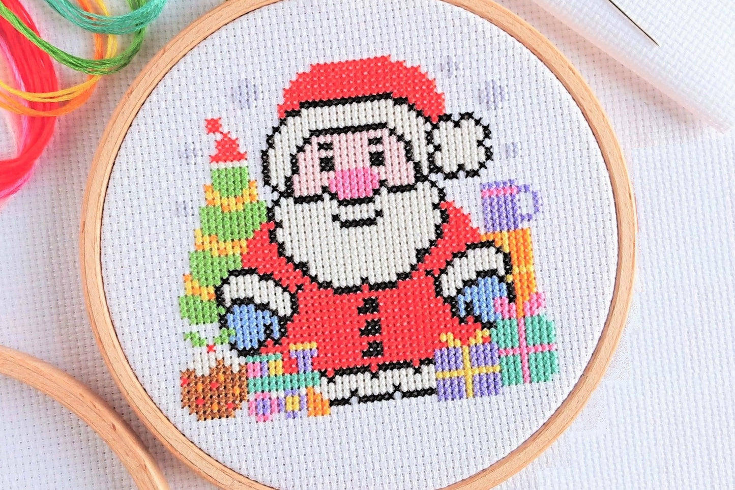 Mini Christmas Santa Cross Stitch Kit