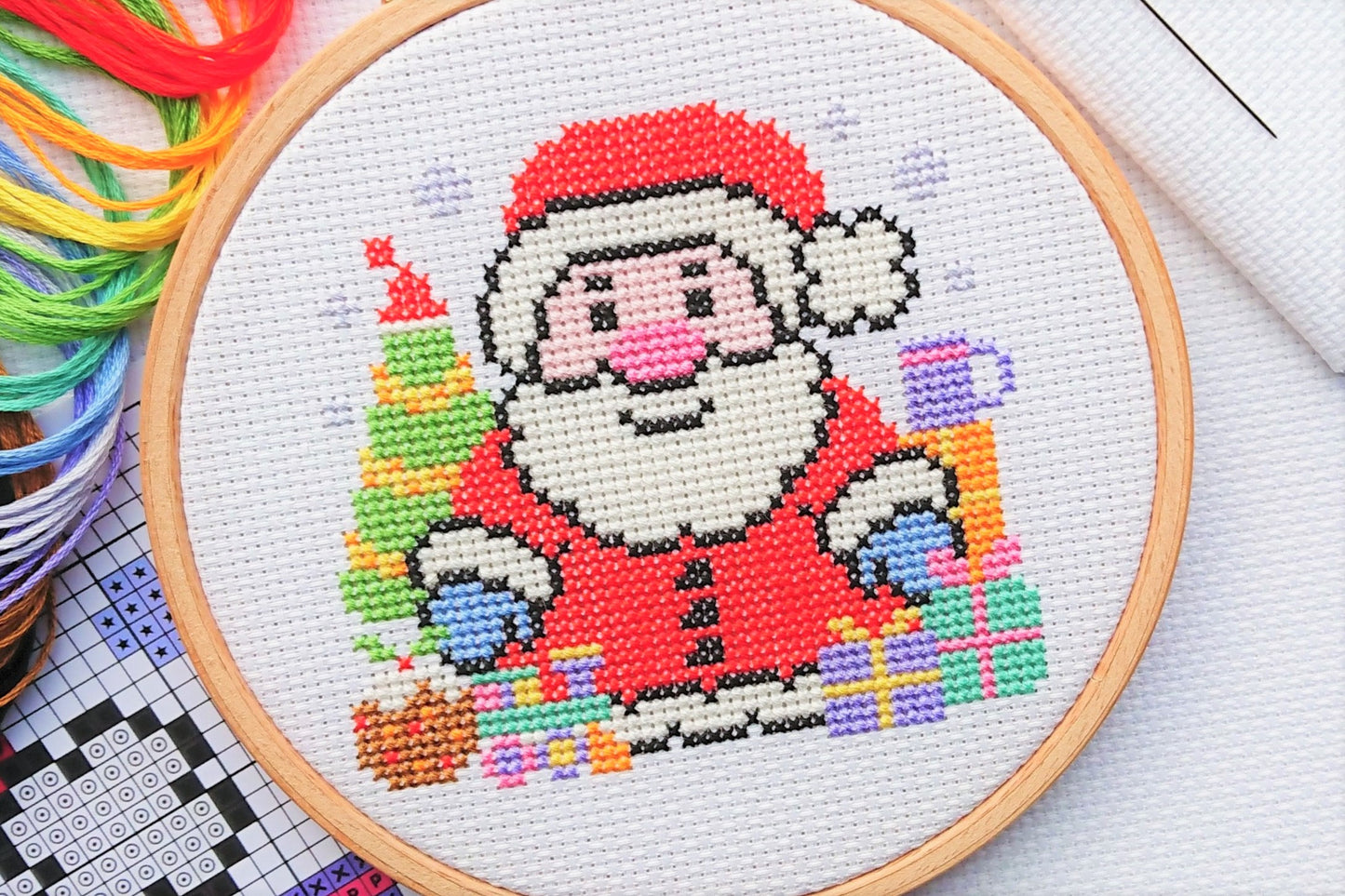 Christmas Trio Santa Cross Stitch Kit