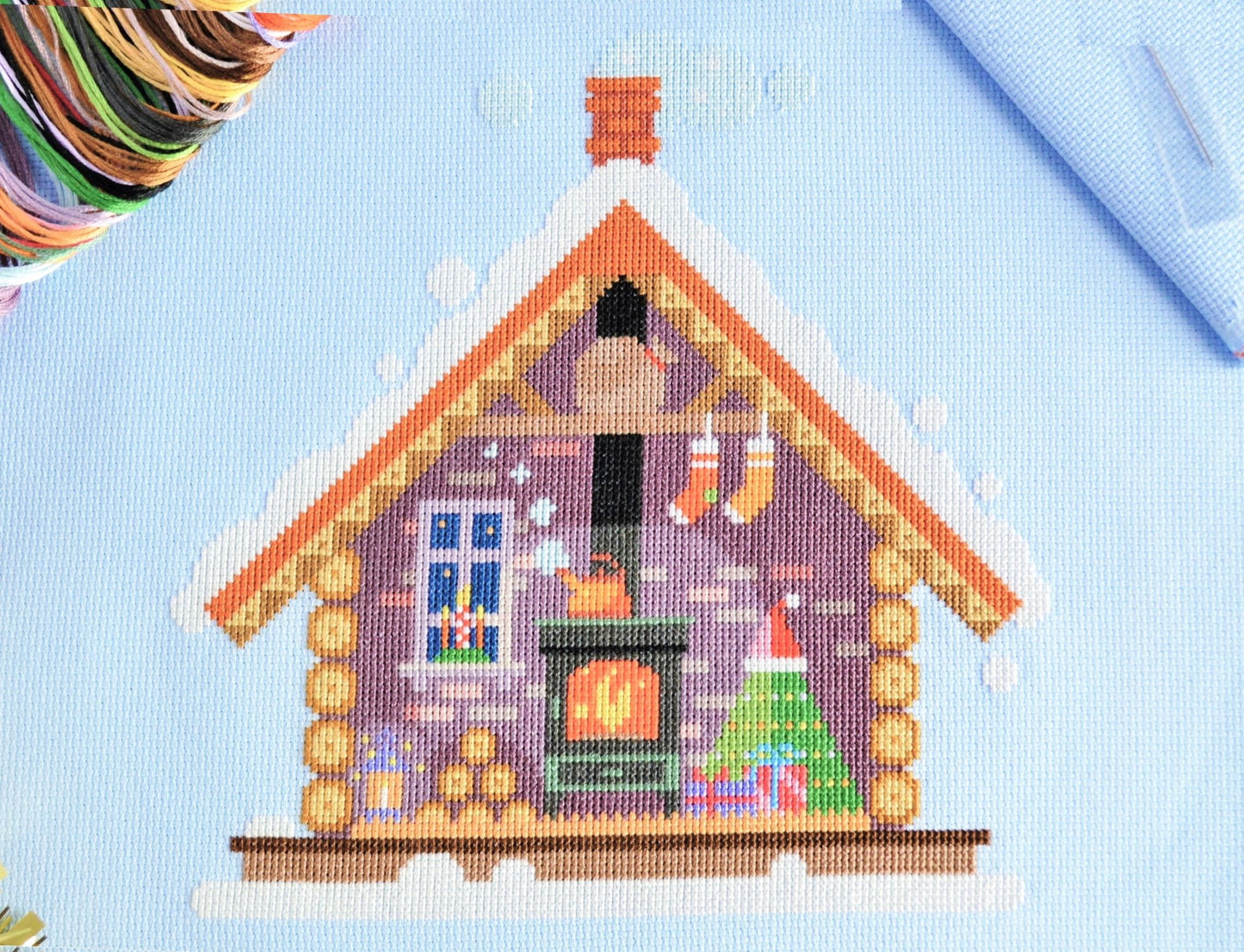 Santa's Cosy Cabin Cross Stitch Kit