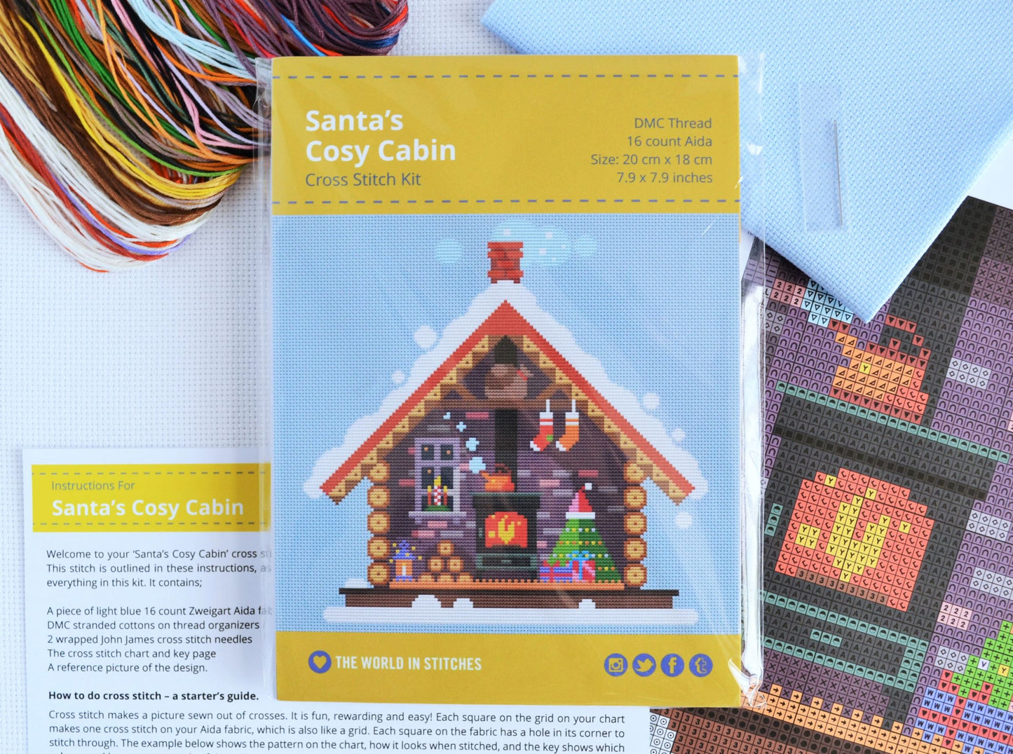 Santa's Cosy Cabin Cross Stitch Kit
