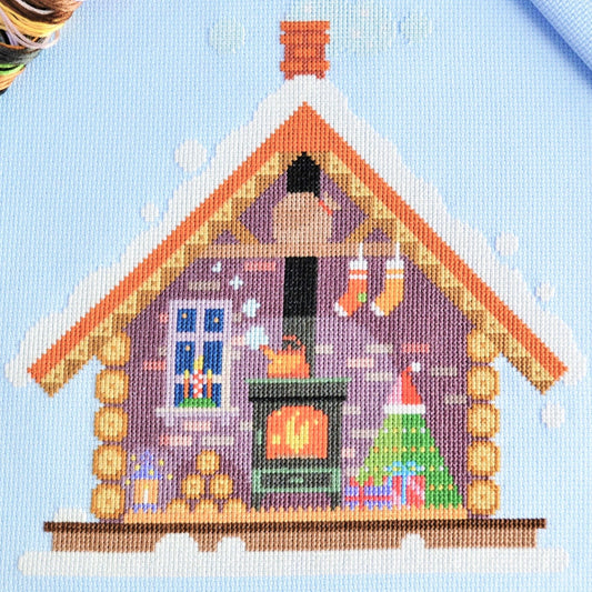 Santa's Cosy Cabin Cross Stitch Kit