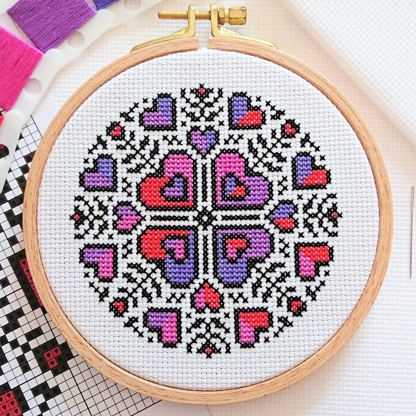 PDF Pattern for Mini Heart Mandala