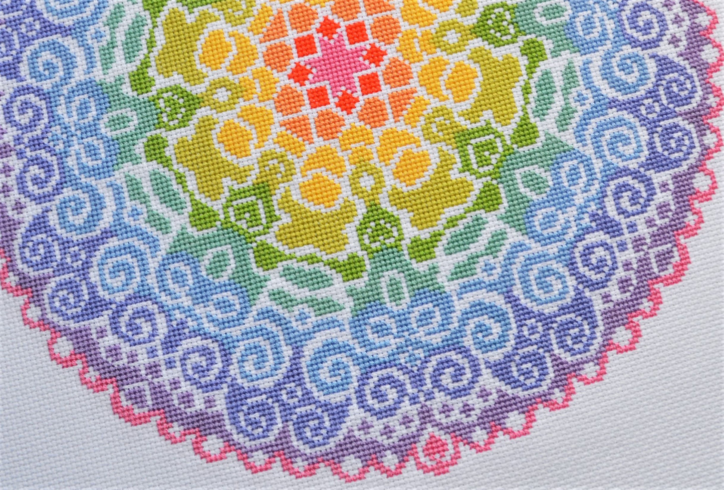 Spectral Mandala Cross Stitch Kit