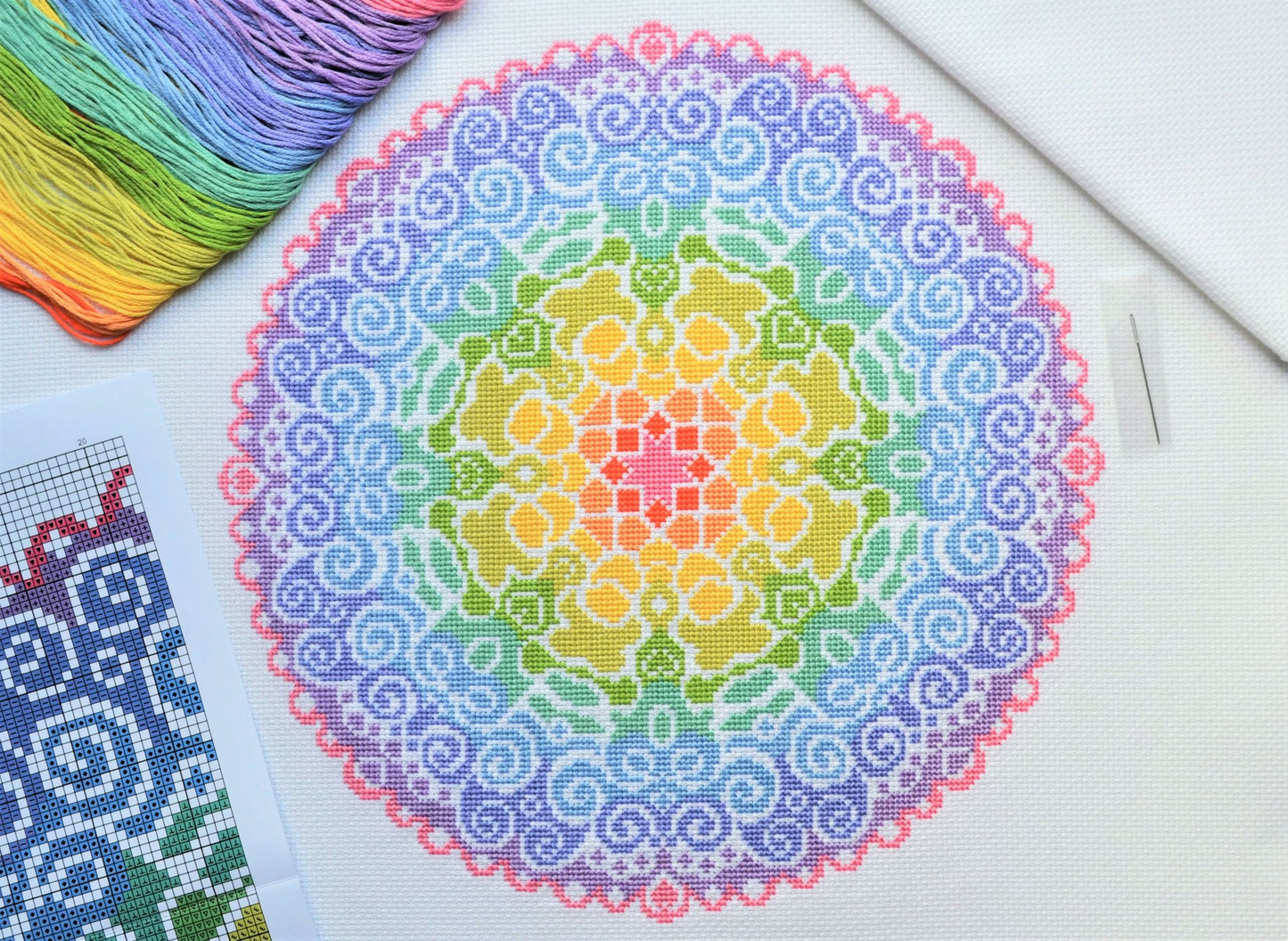 Spectral Mandala Cross Stitch Kit