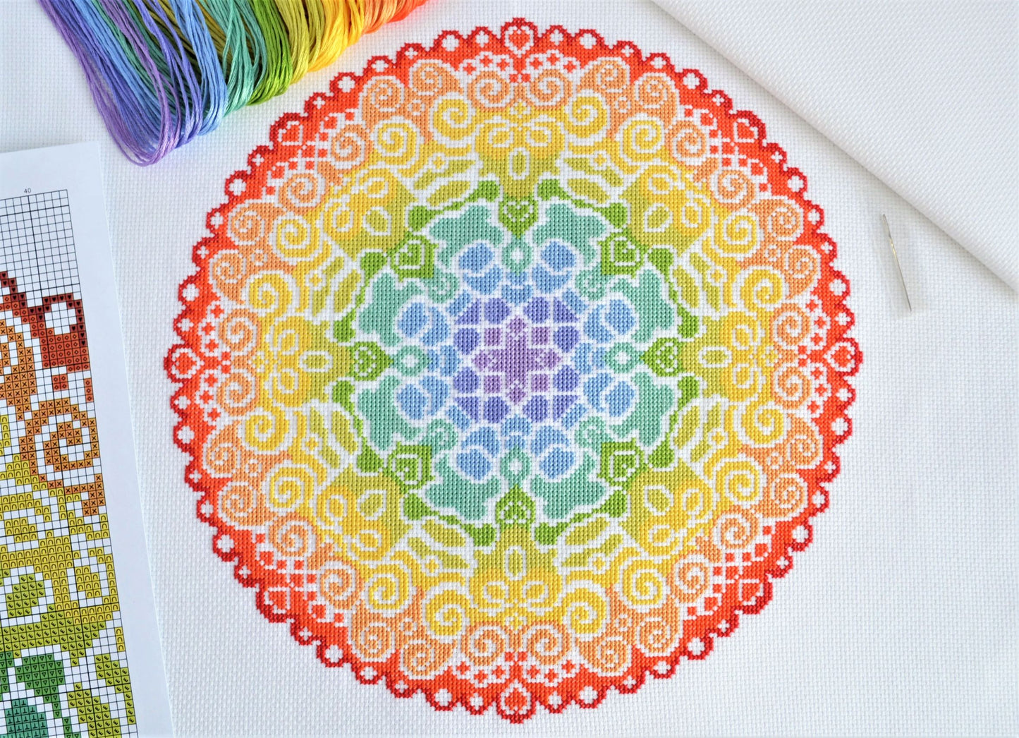 Spectrum Mandala Cross Stitch Kit
