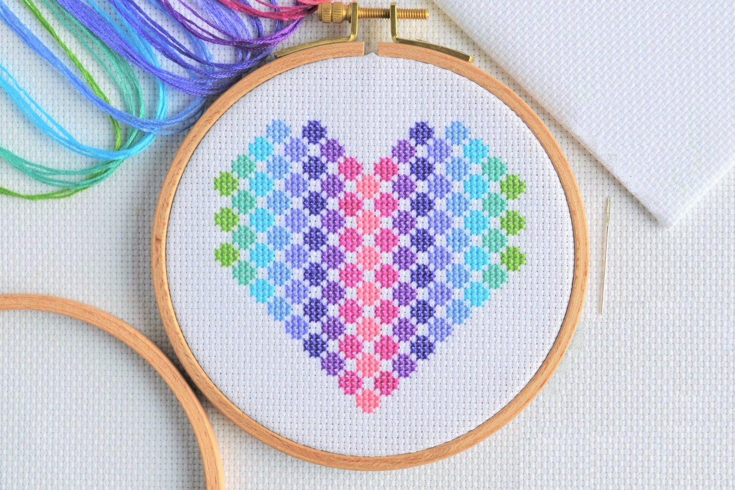 Mini Spotty Heart Cross Stitch Kit