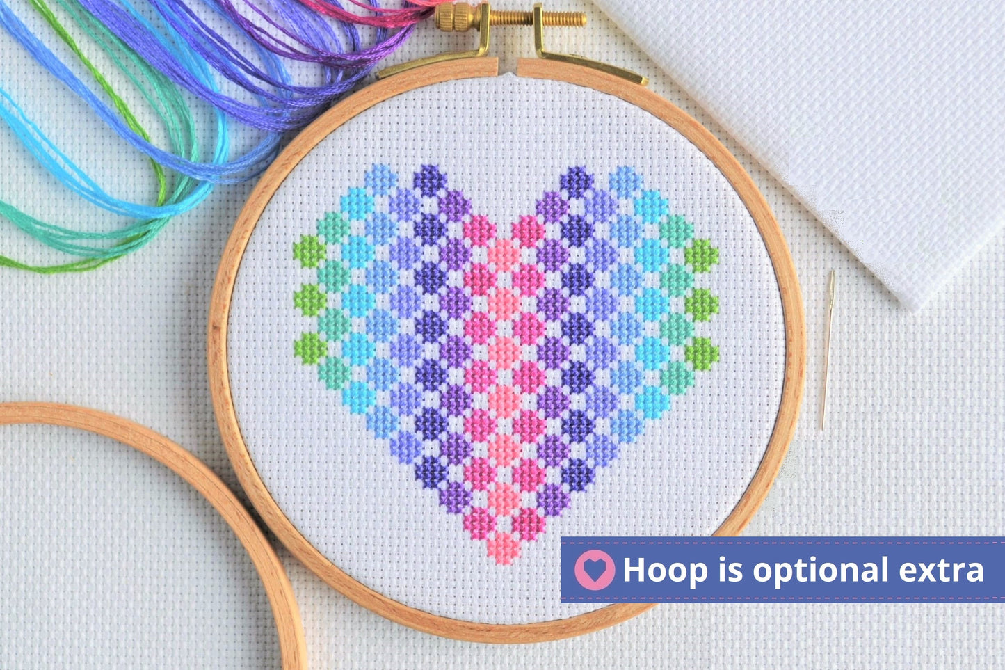 Mini Spotty Heart Cross Stitch Kit