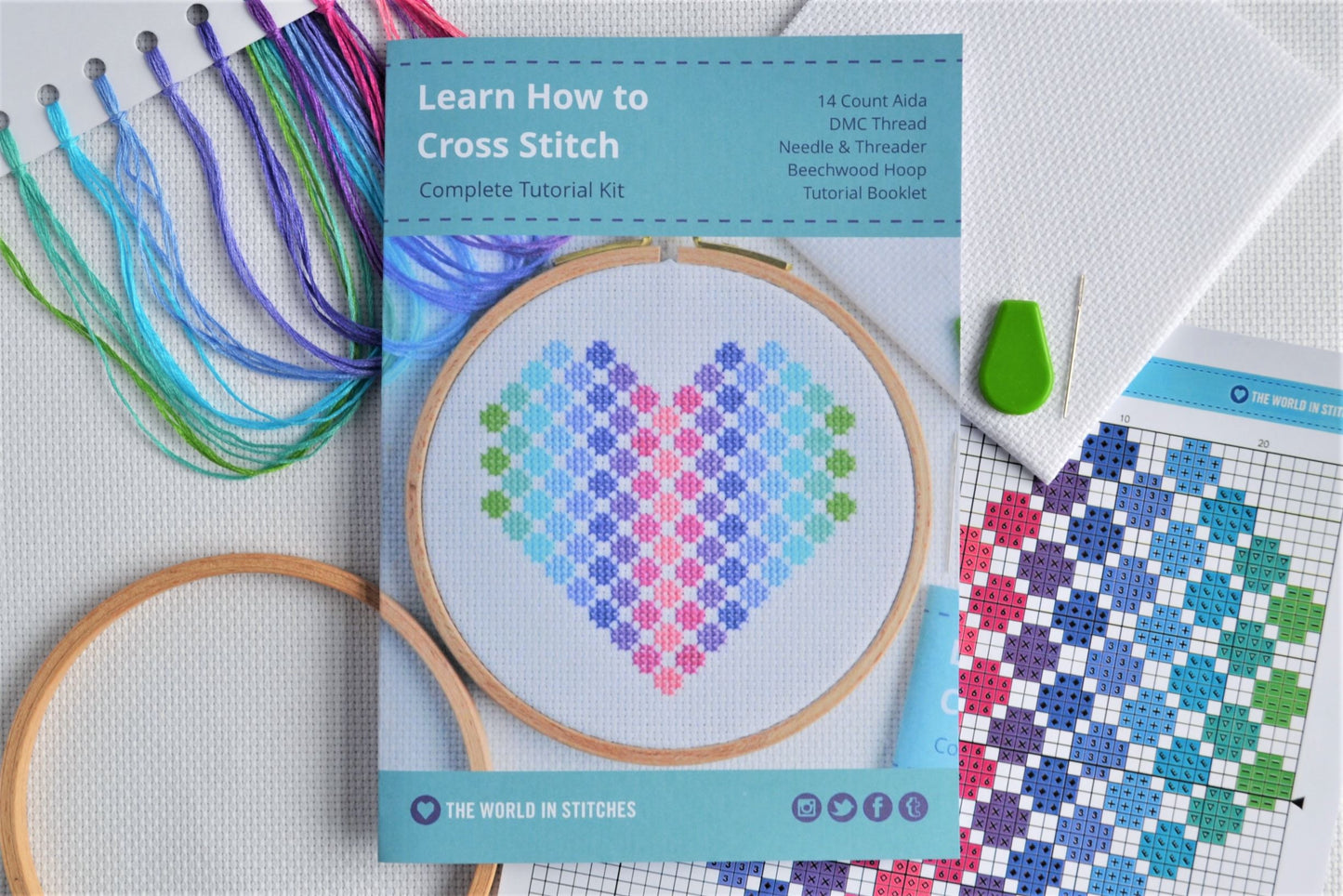 Cross Stitch Kit for Beginners ~ Spotty Heart