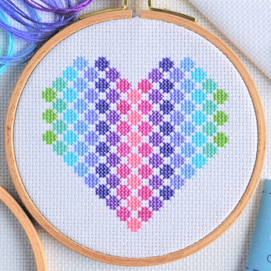 Cross Stitch Kit for Beginners ~ Spotty Heart