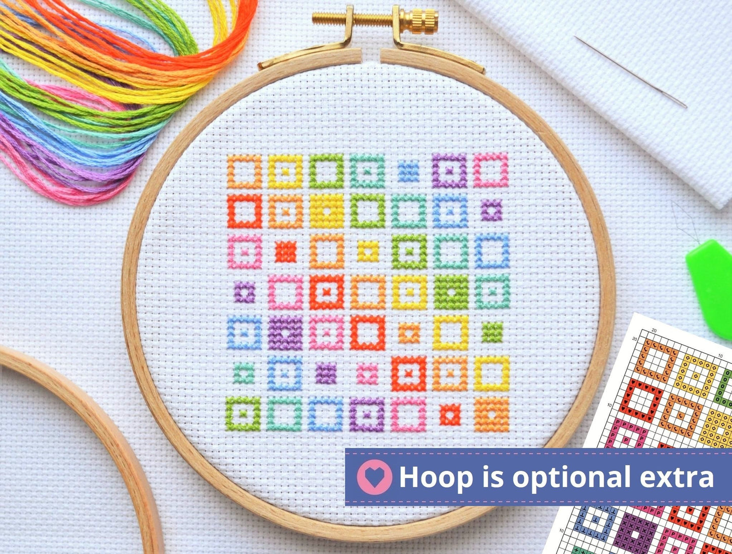 Mini Geometric Squares Cross Stitch Kit