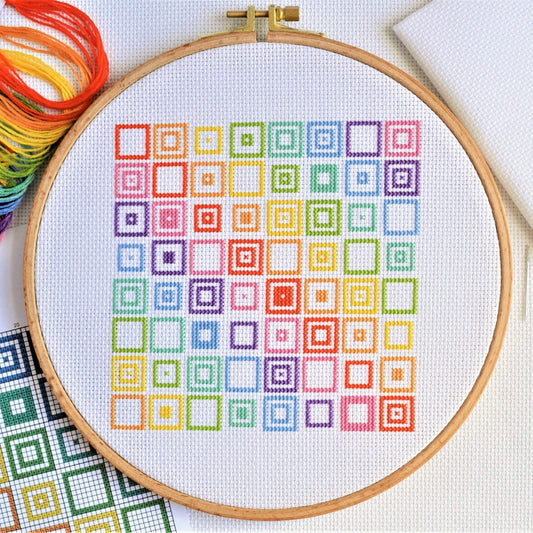 Geometric Squares Cross Stitch Kit