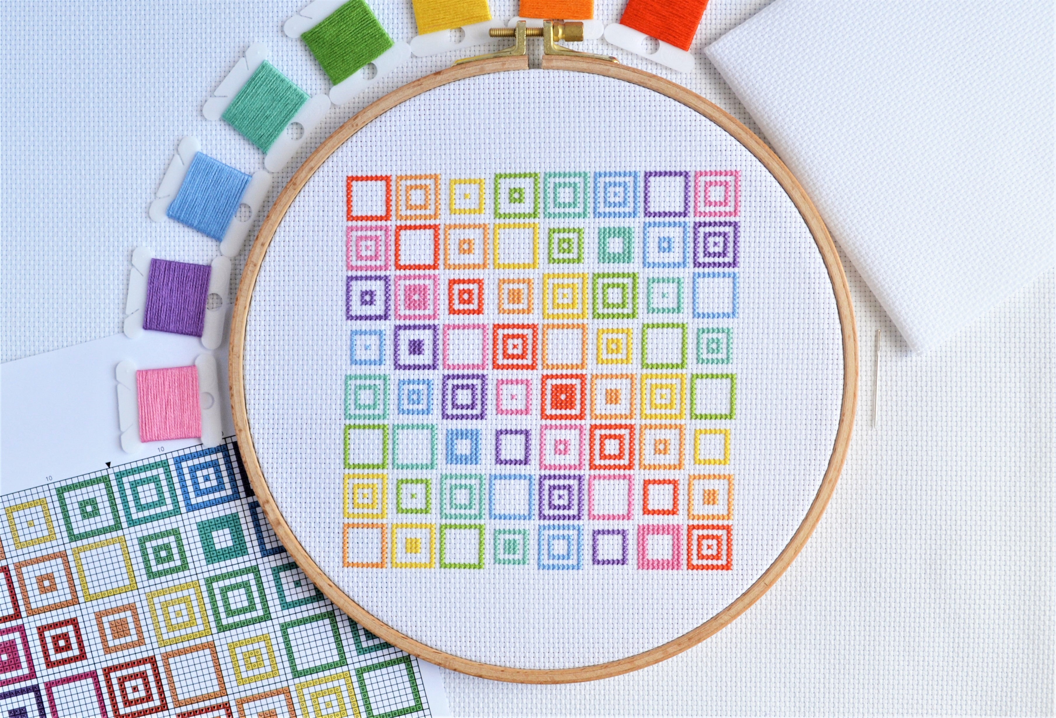 PDF Pattern for Geometric Squares – The World in Stitches