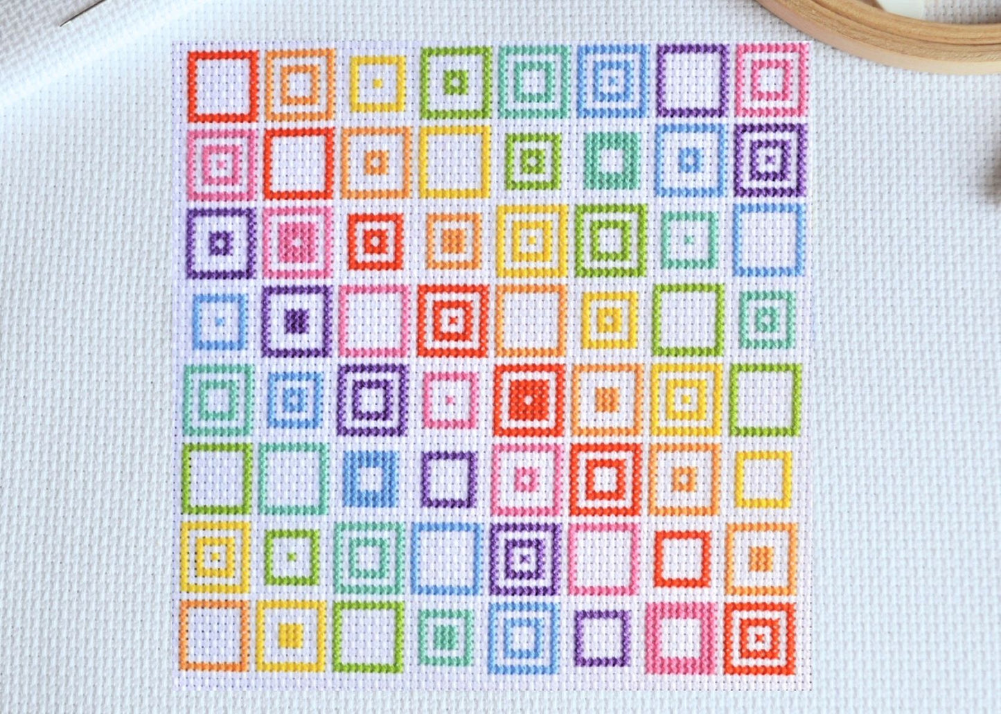 Geometric Squares Cross Stitch Kit