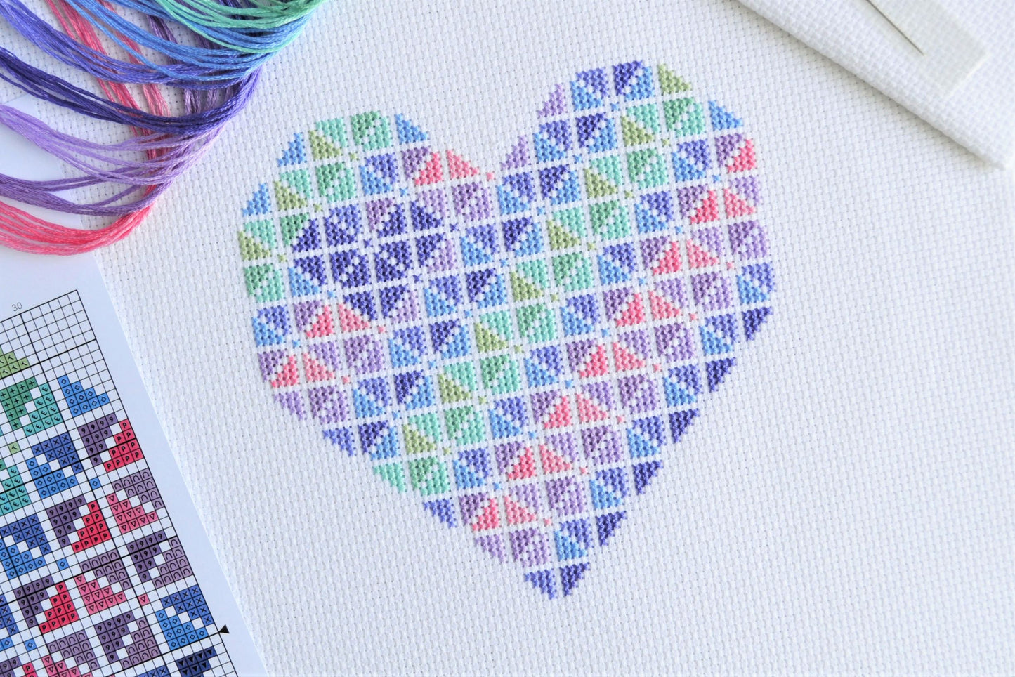 Striped Heart Cross Stitch Kit