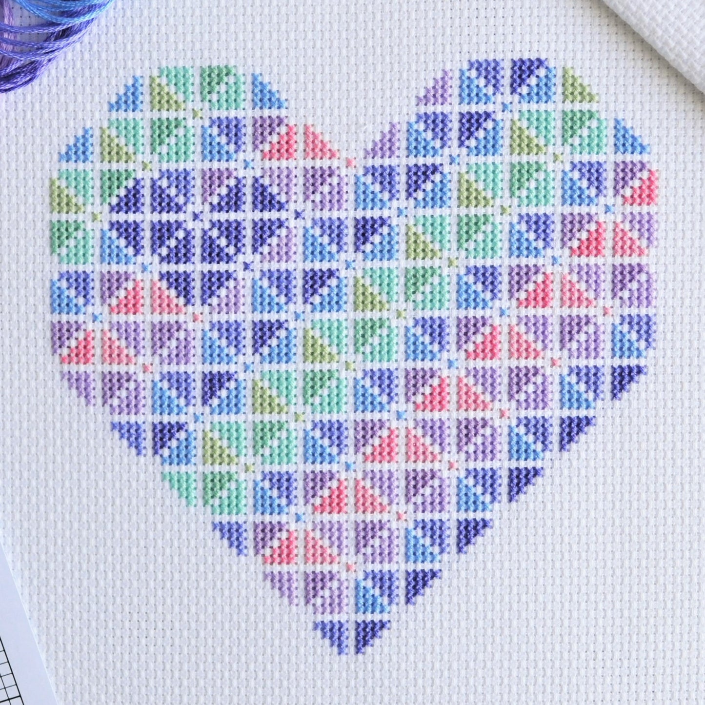 Striped Heart Cross Stitch Kit