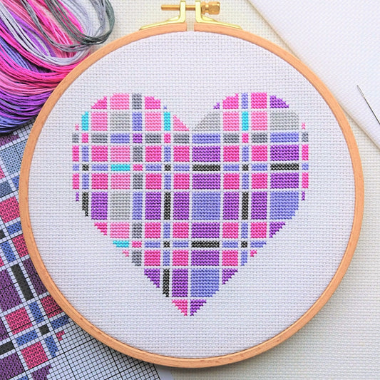 Tartan Heart Cross Stitch Kit