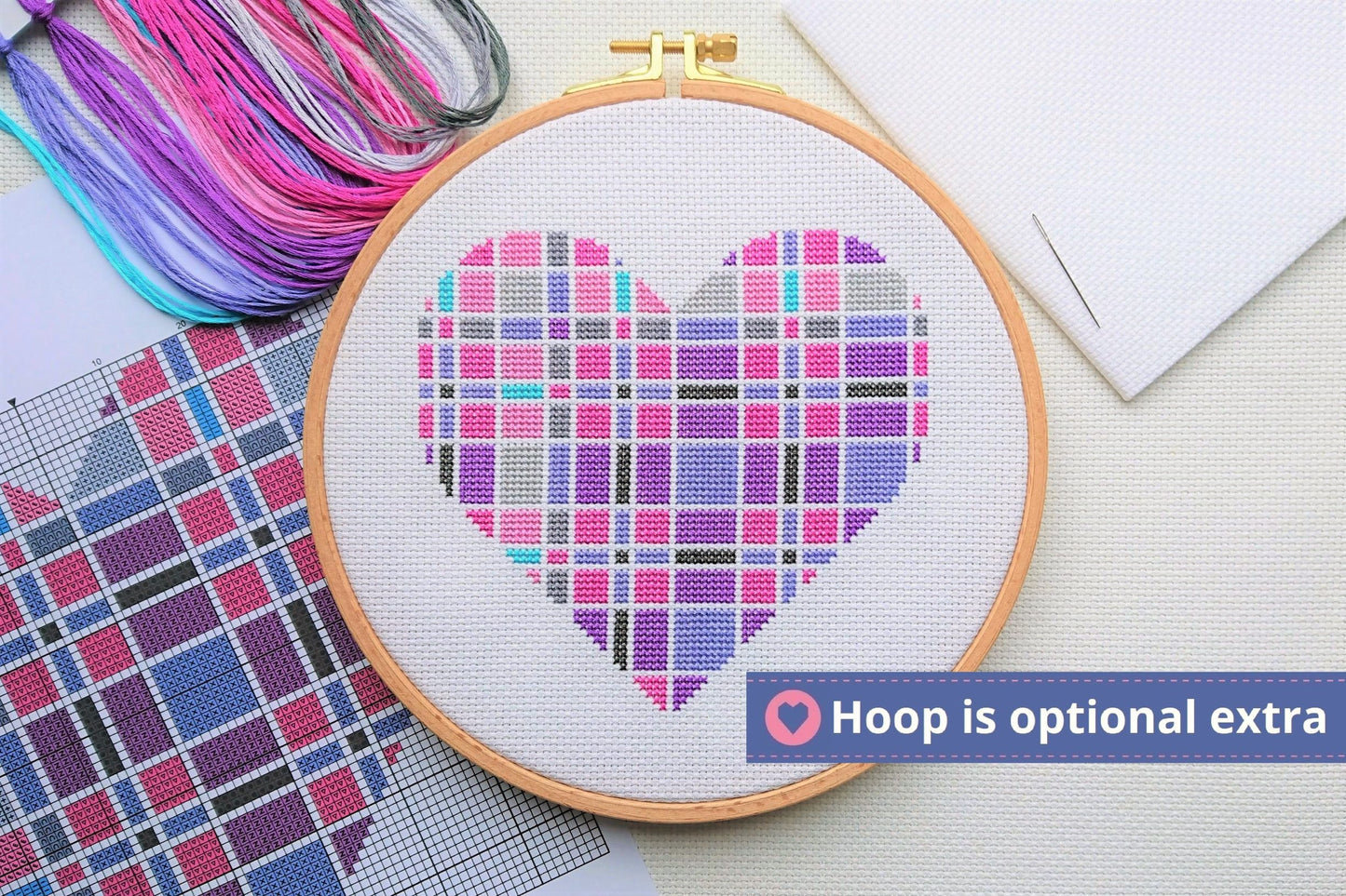 Tartan Heart Cross Stitch Kit