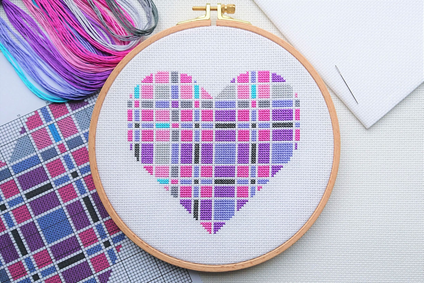 Tartan Heart Cross Stitch Kit