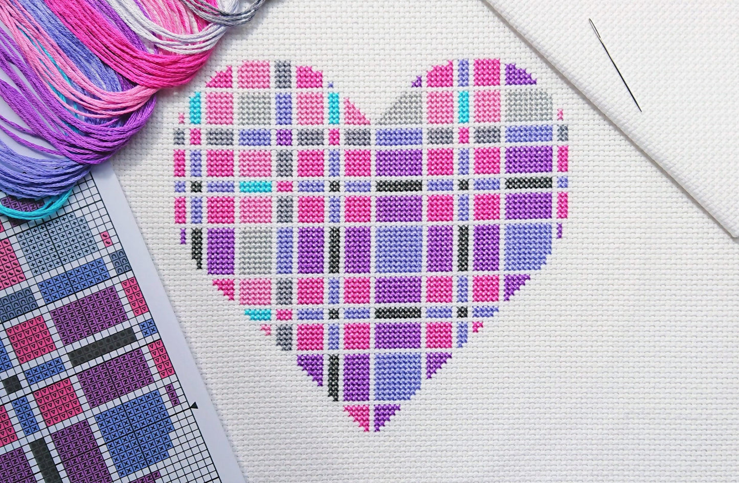 Tartan Heart Cross Stitch Kit