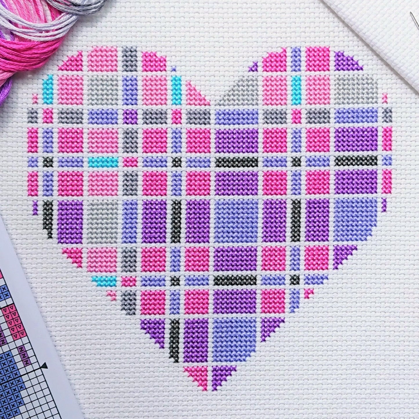 Tartan Heart Cross Stitch Kit