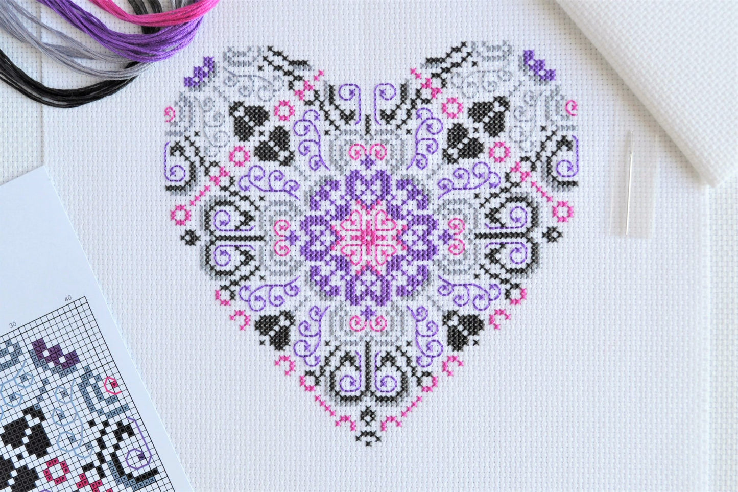 PDF Pattern for Vibrant Lace Heart