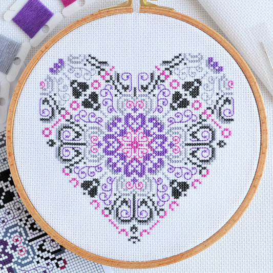 PDF Pattern for Vibrant Lace Heart